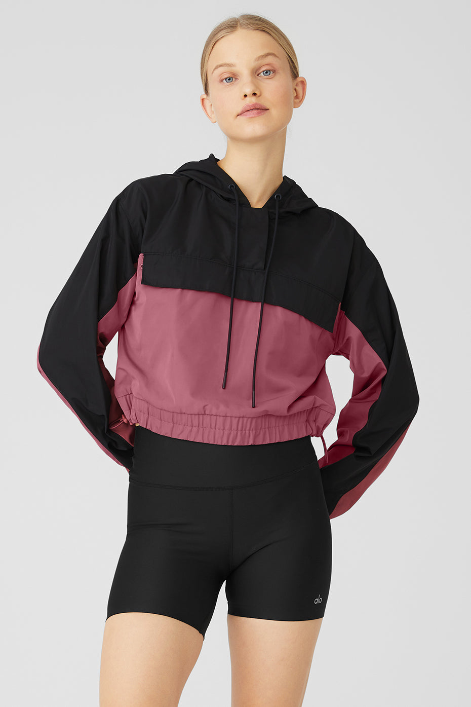 Black Women's Alo Yoga International Anorak Hoodie | TYJ-628793