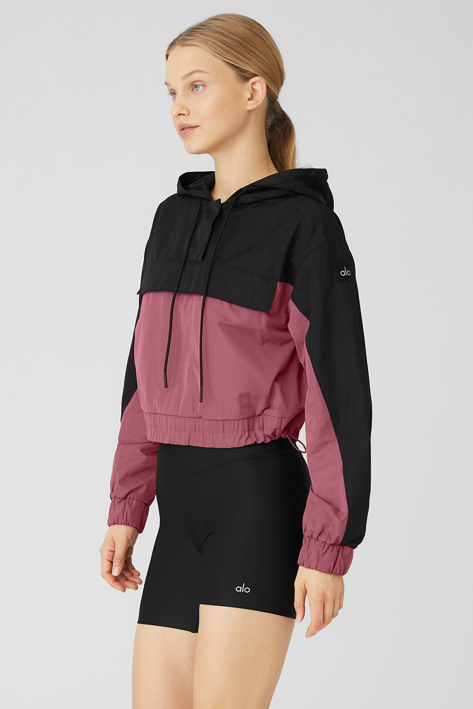 Black Women's Alo Yoga International Anorak Hoodie | TYJ-628793