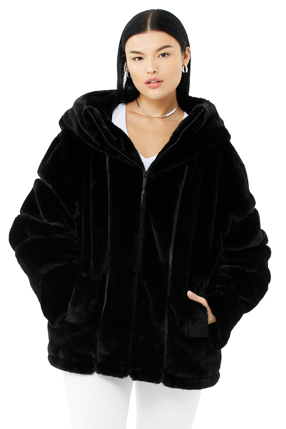 Black Women's Alo Yoga Knock Out Faux Fur Jackets | KPS-285741