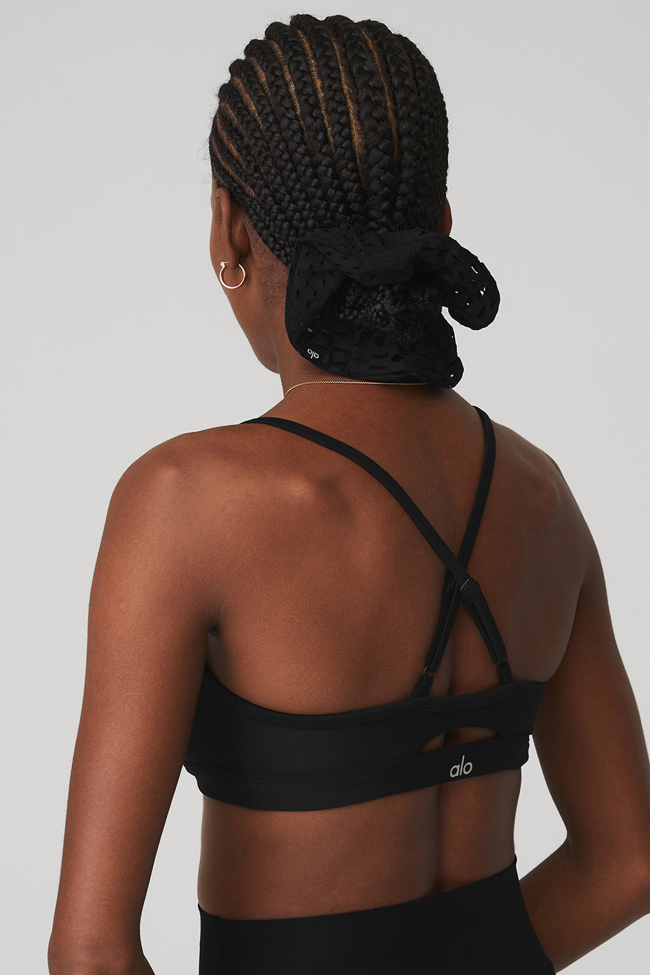 Black Women's Alo Yoga Mesh Haute Summer Scrunchie Hair Accessories | SVG-527190