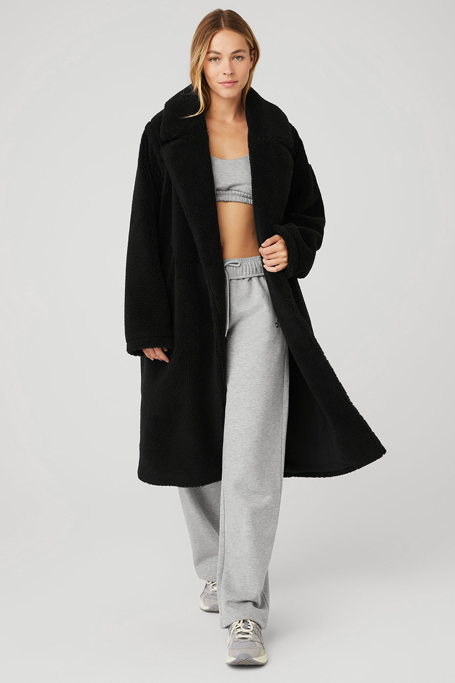 Black Women\'s Alo Yoga Oversized Sherpa Trench Coats | FTN-372691