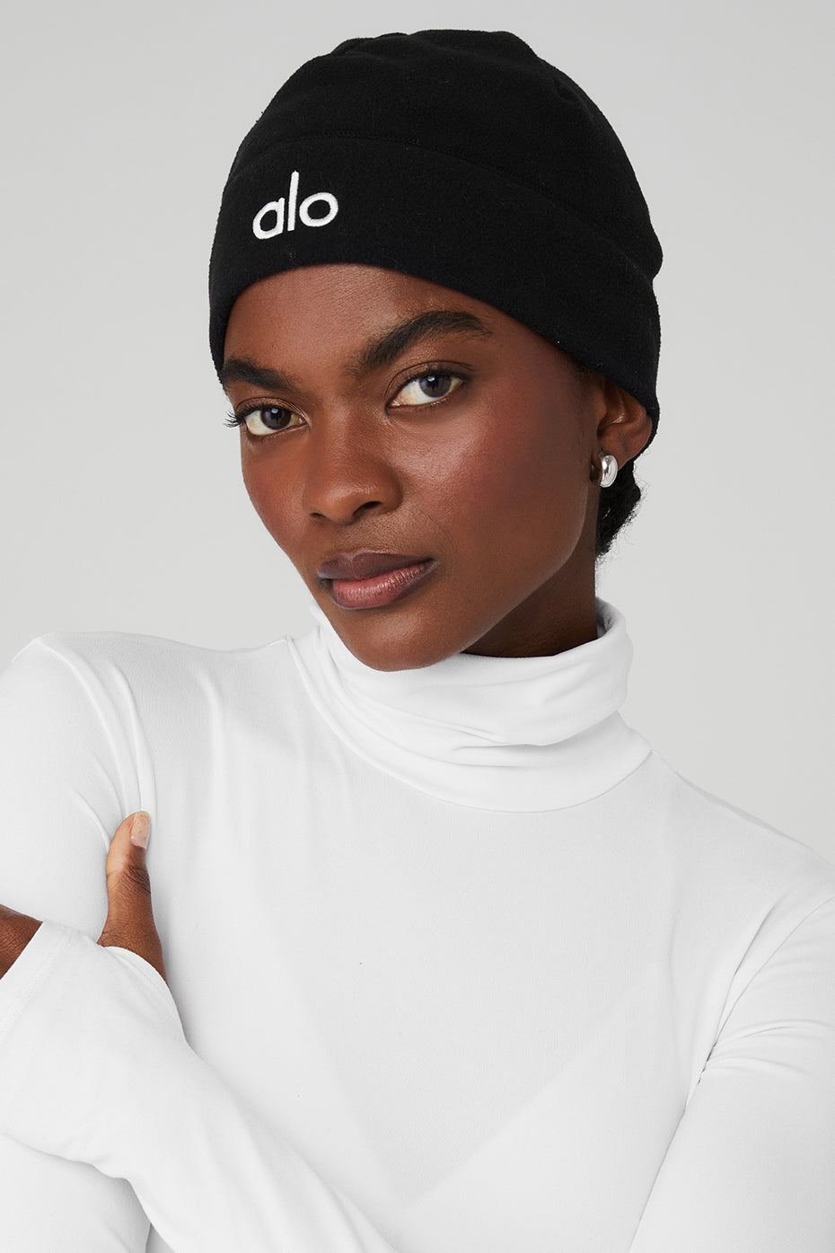 Black Women's Alo Yoga Performance Fleece Hats | BTU-254017