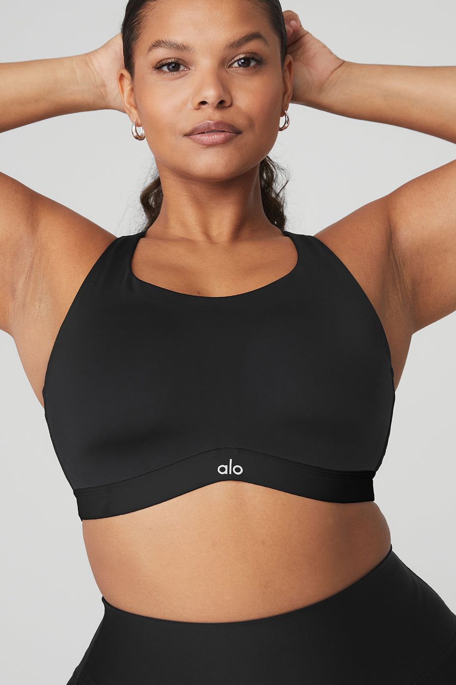 Black Women's Alo Yoga Power Play High Impact Bras | KWF-860921