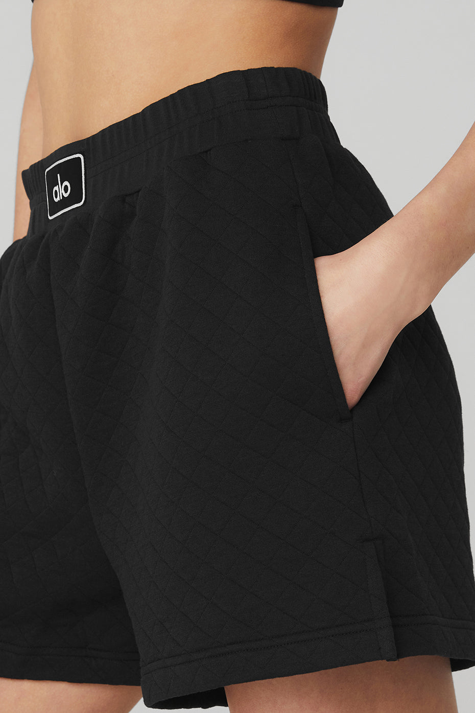 Black Women's Alo Yoga Quilted Arena Boxing Shorts | AUG-280536