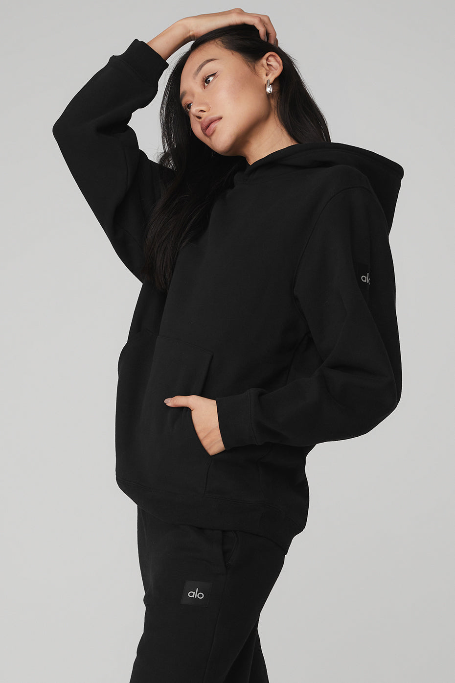 Black Women's Alo Yoga Renown Heavy Weight Hoodie | PAO-410327