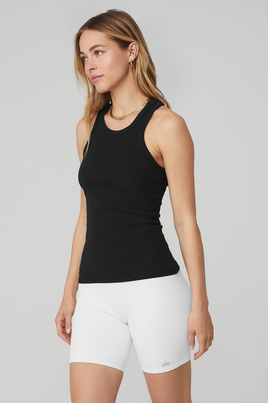 Black Women's Alo Yoga Ribbed Aspire Full Length Tanks | YDZ-923870