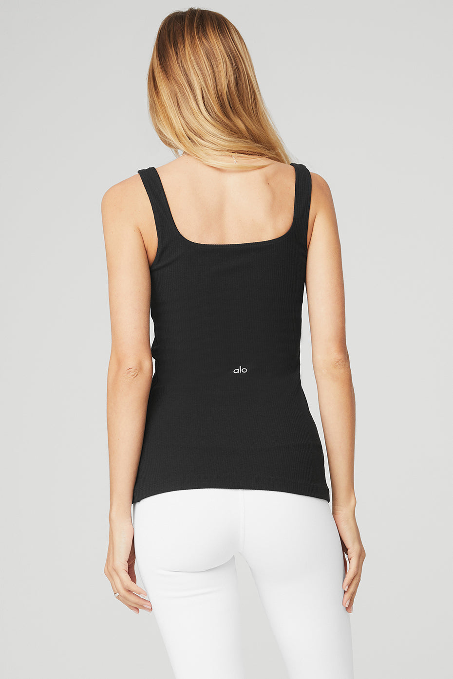 Black Women's Alo Yoga Ribbed Minimalist Tanks | UTN-803695