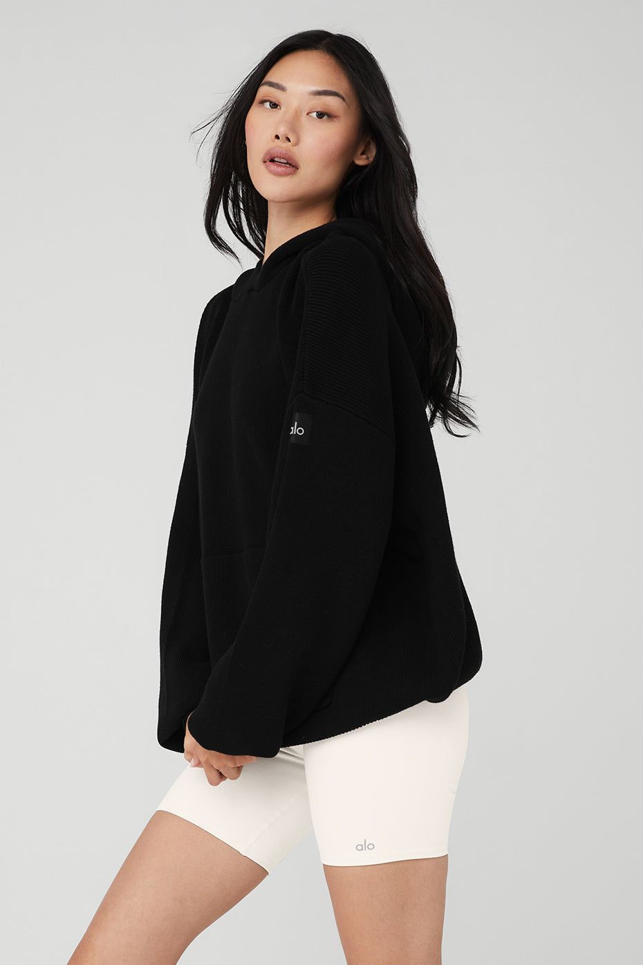 Black Women's Alo Yoga Scholar Hoodie | PMD-096317