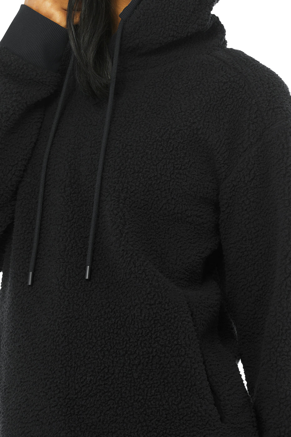 Black Women's Alo Yoga Sherpa Hoodie | YFG-480921