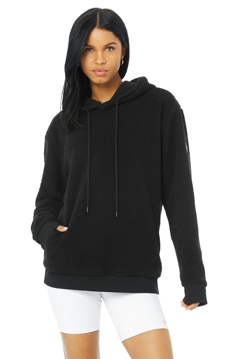 Black Women\'s Alo Yoga Sherpa Hoodie | YFG-480921