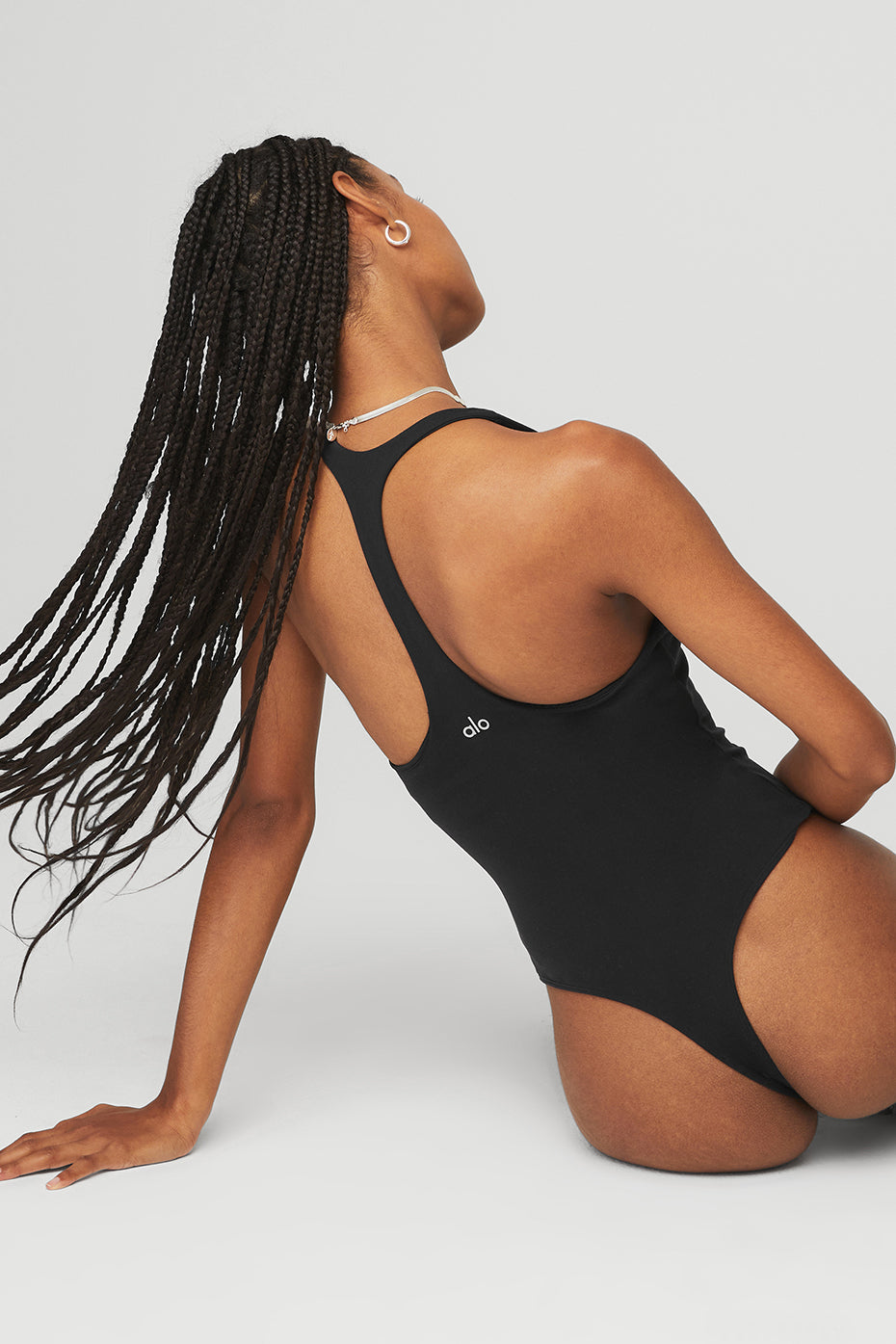 Black Women's Alo Yoga Sleek Back Bodysuit | ONB-371860