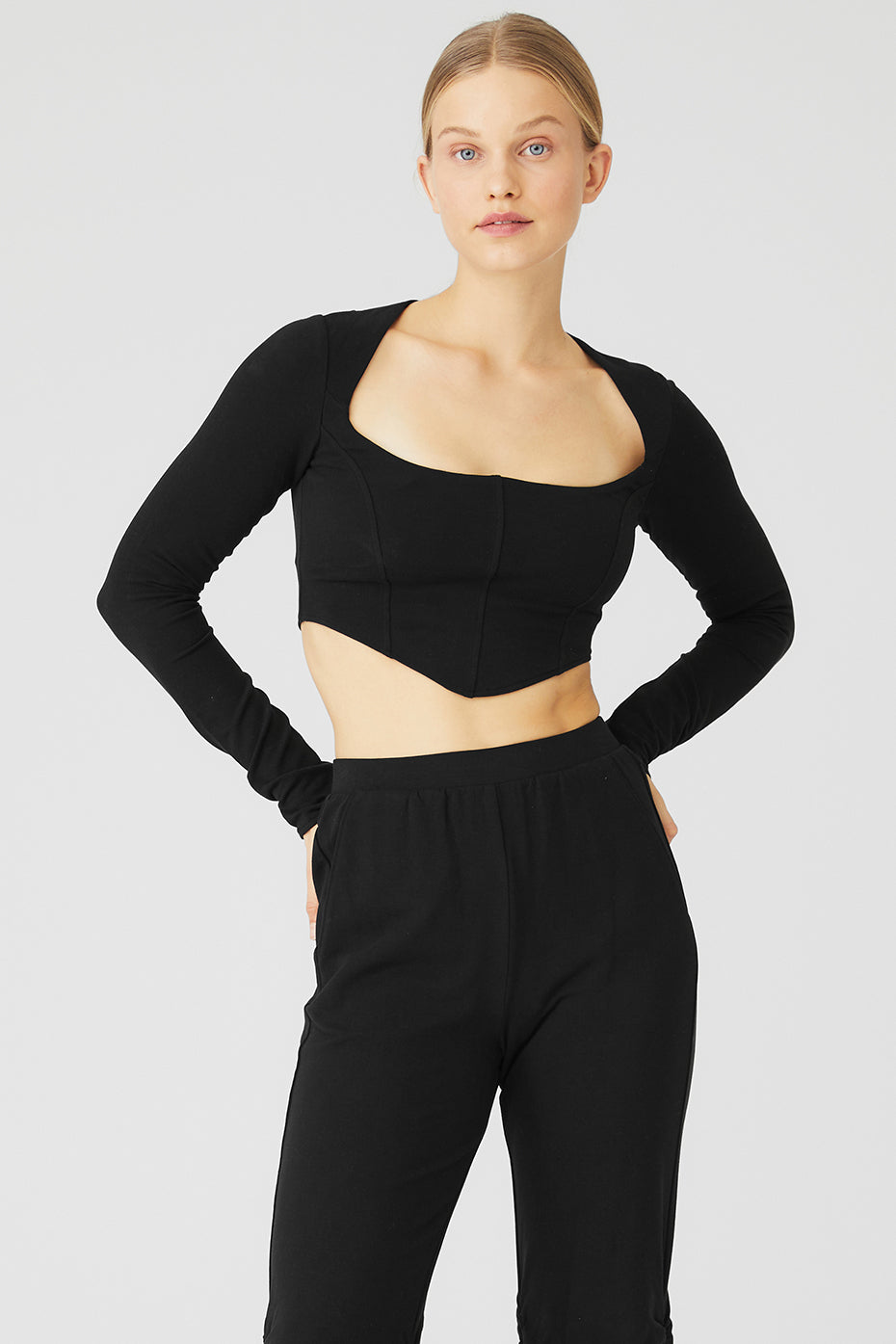 Black Women's Alo Yoga Soft Sculpt Long Sleeve | SEL-542796