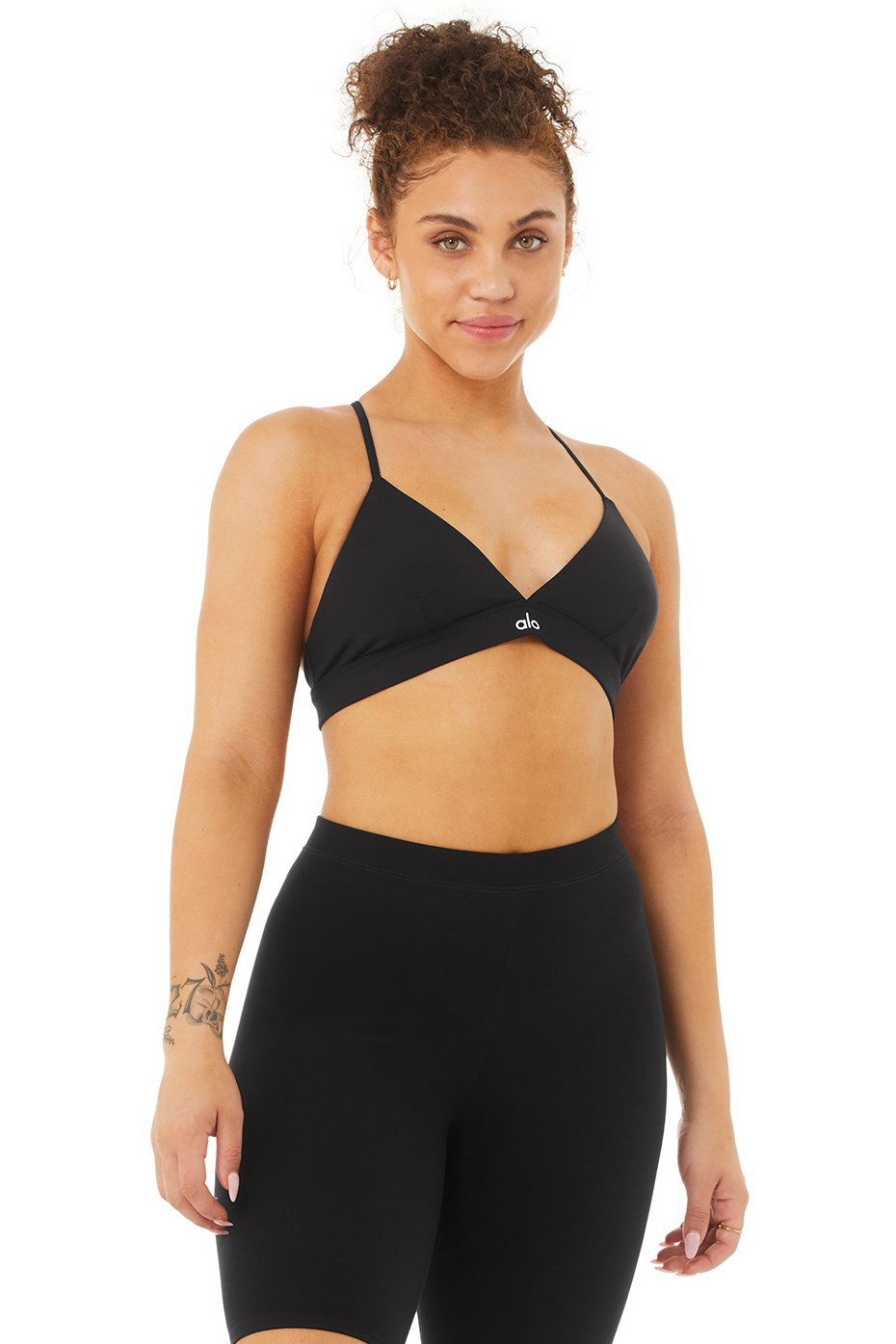 Black Women's Alo Yoga Splendor Bras | AZT-105482