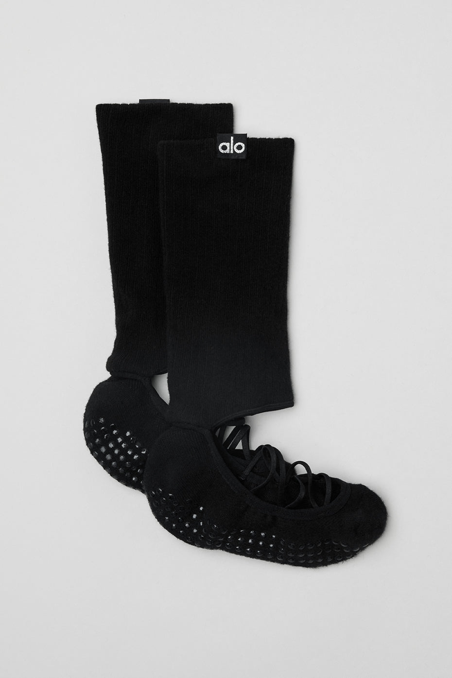 Black Women's Alo Yoga Strappy Siren Grip Socks | HNX-742061