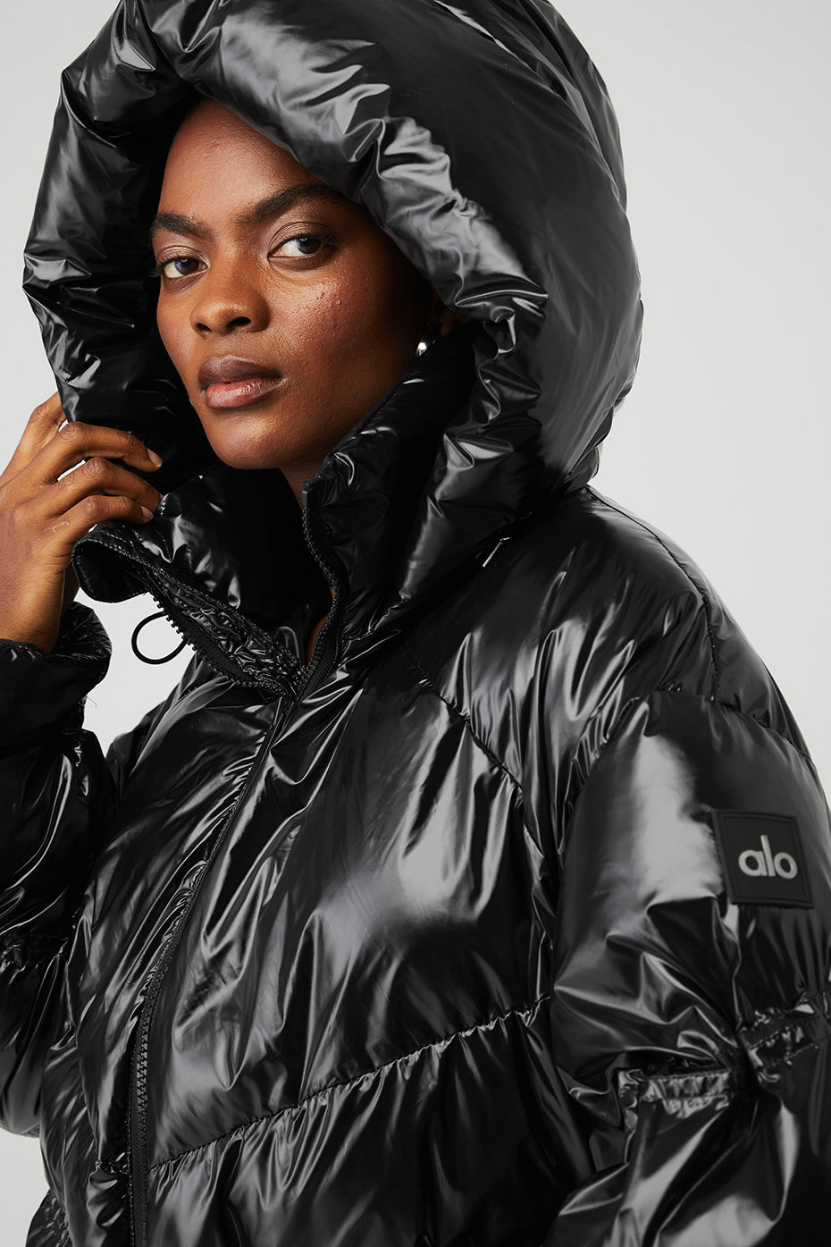 Black Women's Alo Yoga Stunner Puffer Jackets | LMG-257968