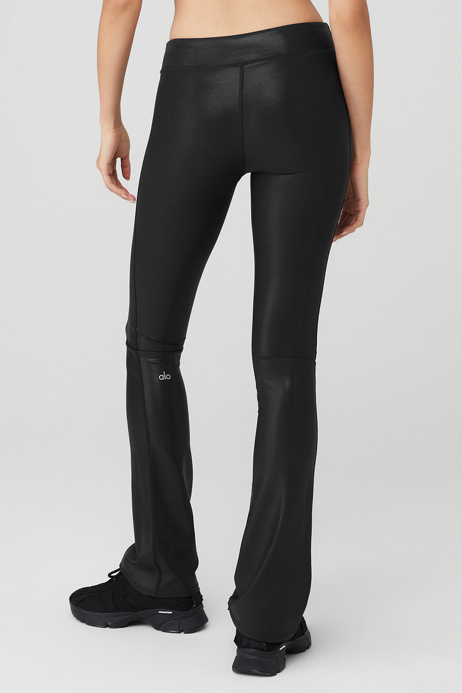 Black Women's Alo Yoga Super Shine Low-Rise Bootcut Leggings | PXO-028643