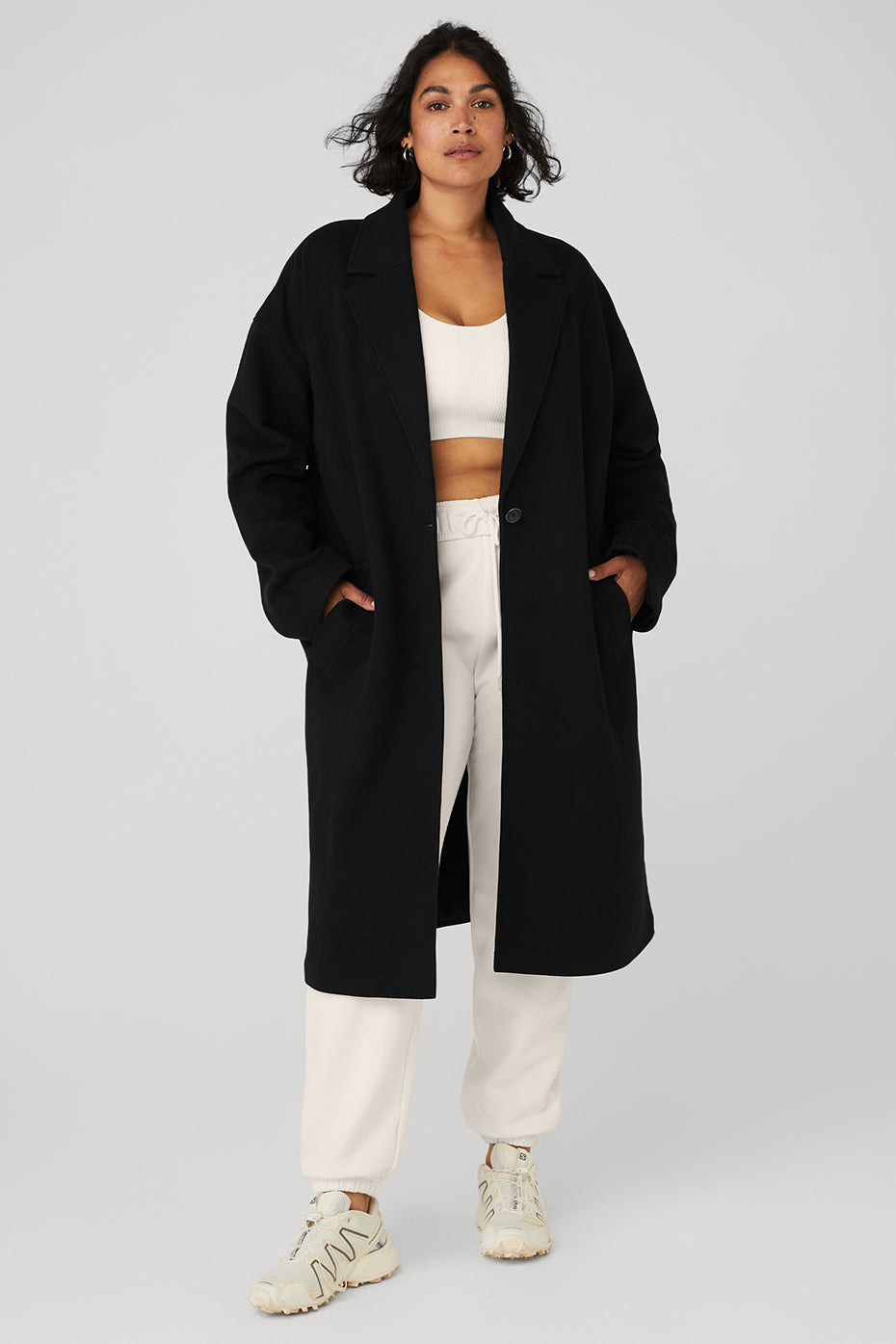 Black Women's Alo Yoga VIP Blazer Trench Coats | TVU-285741