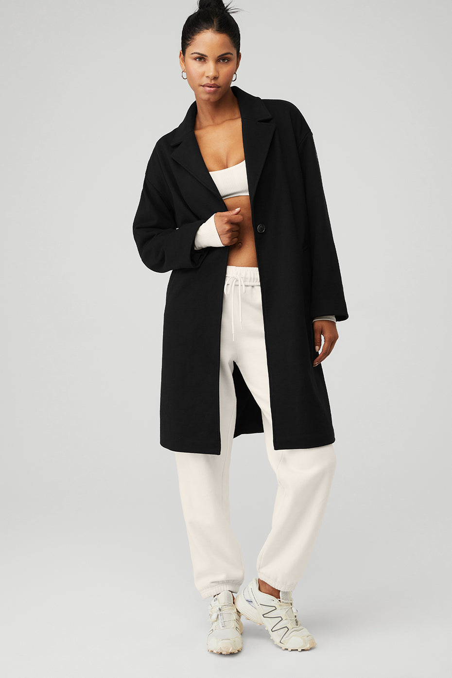 Black Women\'s Alo Yoga VIP Blazer Trench Coats | TVU-285741