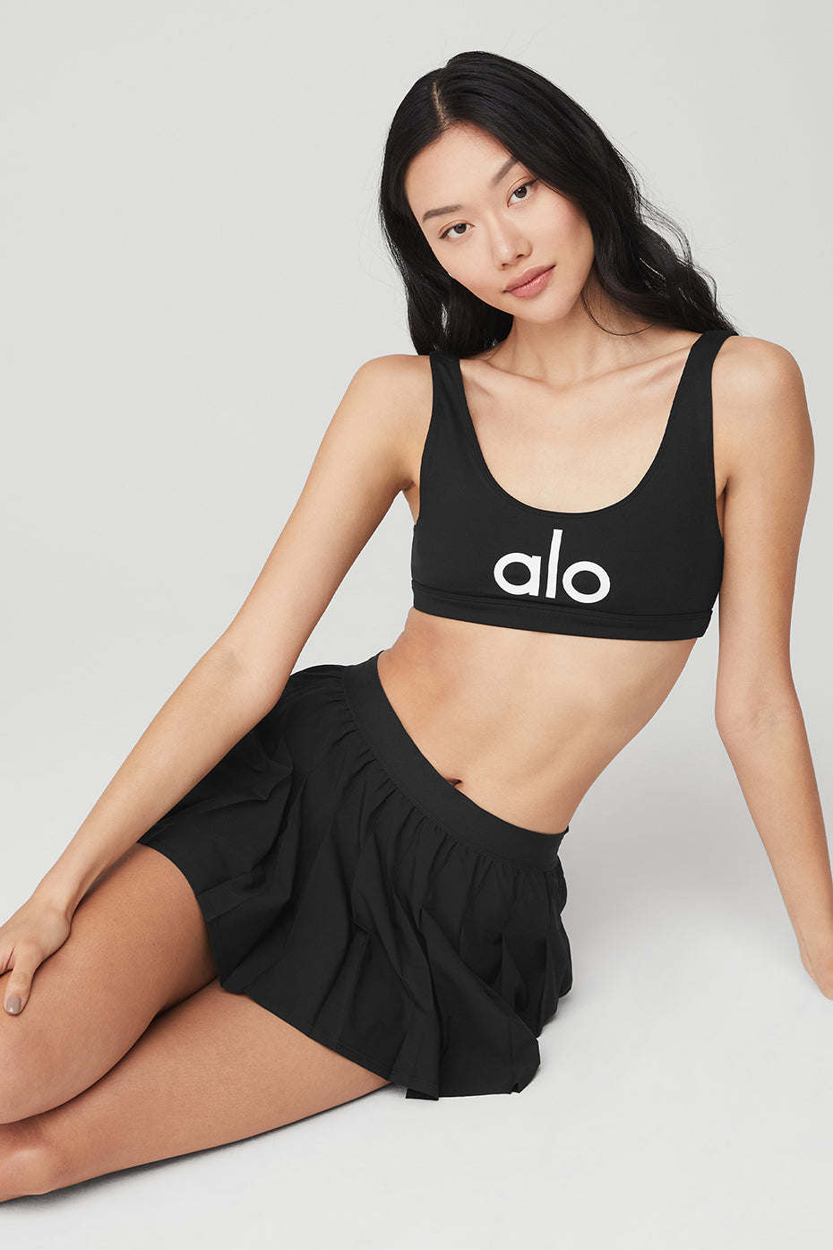 Black Women's Alo Yoga Varsity Tennis Skirts | UOR-620937