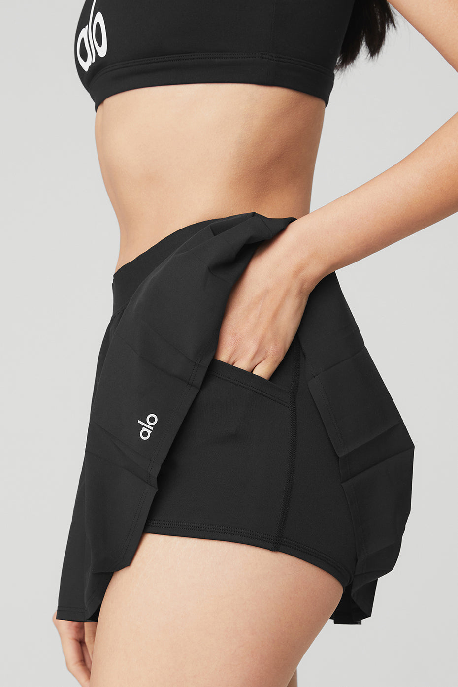 Black Women's Alo Yoga Varsity Tennis Skirts | UOR-620937