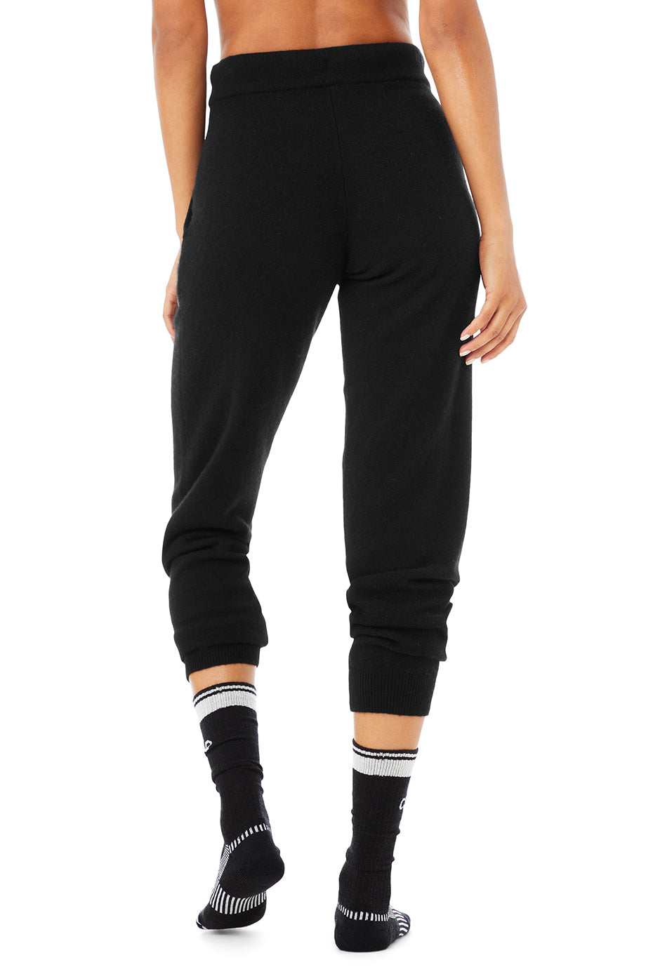 Black Women's Alo Yoga Wool-Tech Crew Socks | AOP-152360