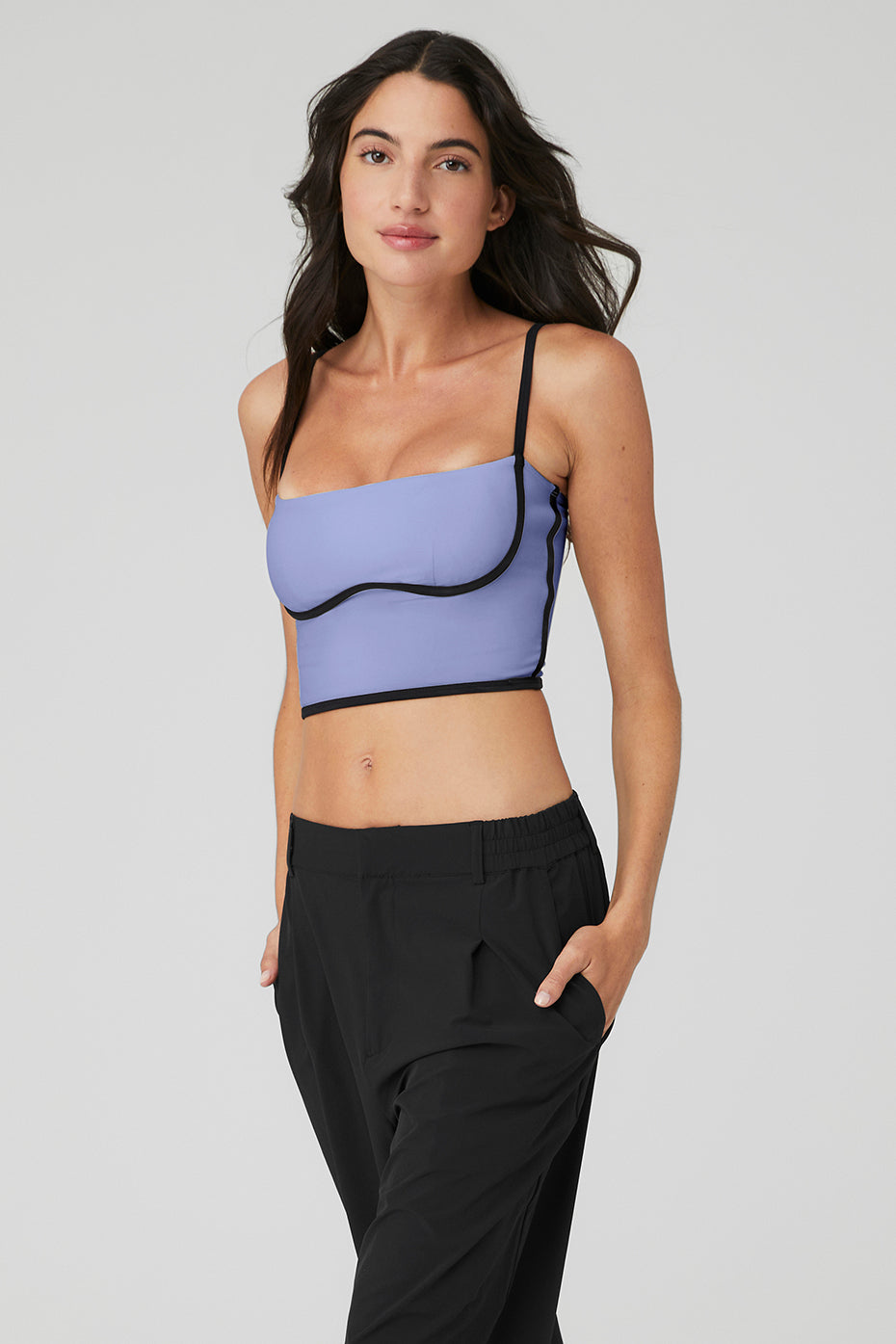 Blue / Black Women's Alo Yoga Airbrush Streamlined Bras | LWS-165879