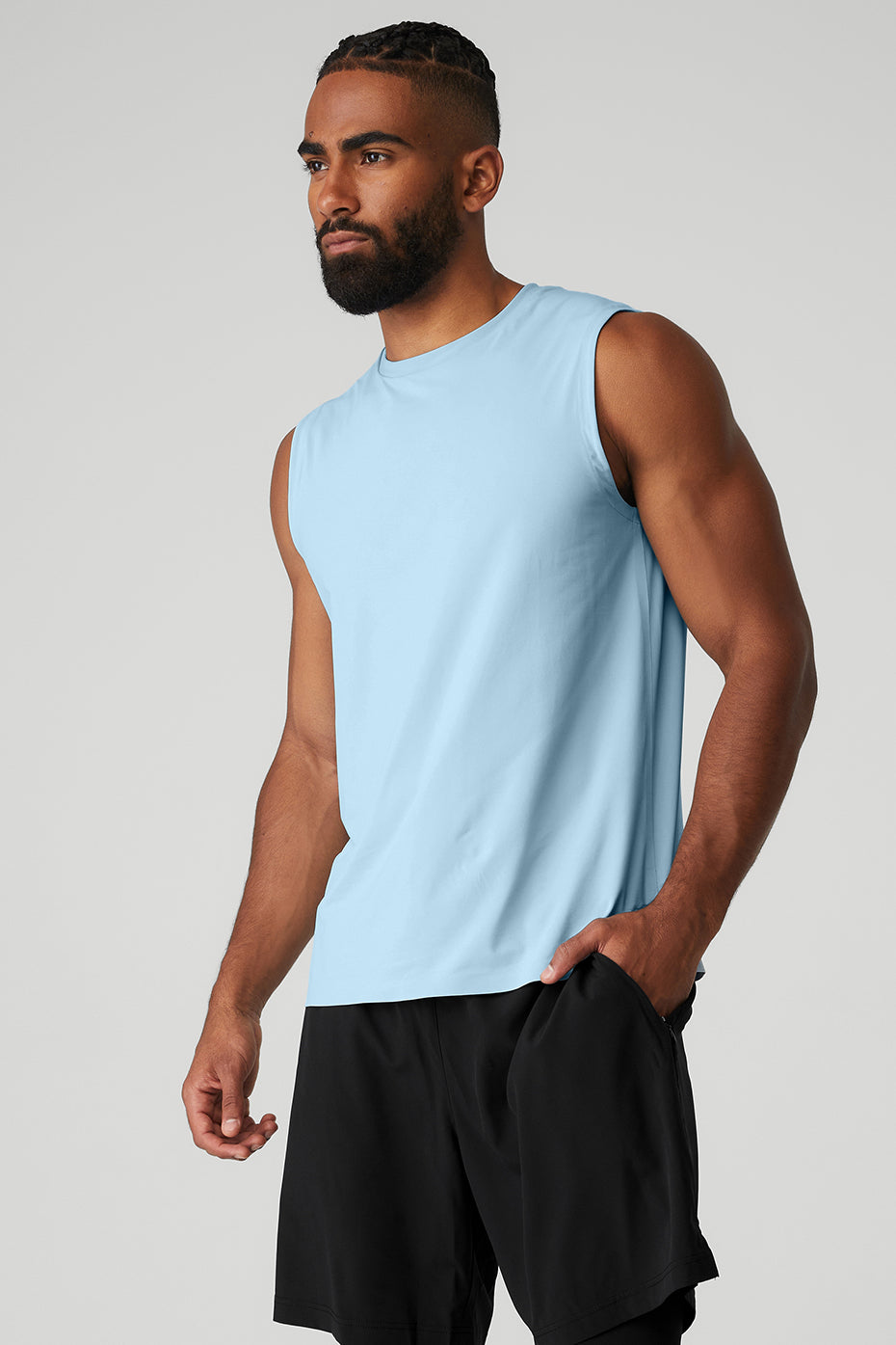 Blue Men's Alo Yoga Idol Performance Tanks | ADQ-493087