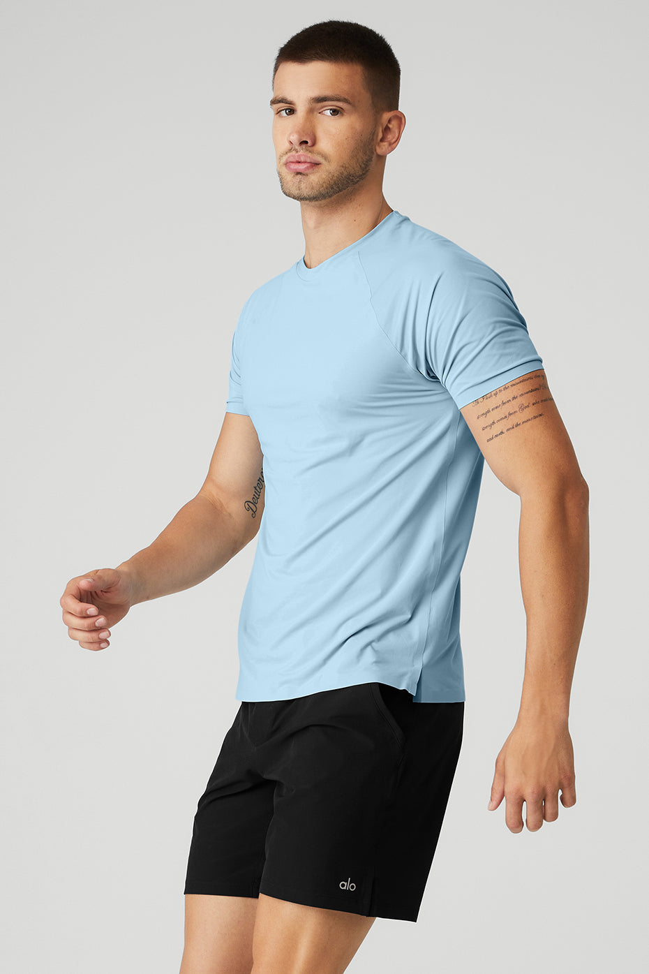 Blue Men's Alo Yoga Idol Performance Tee Short Sleeve | GSR-239746