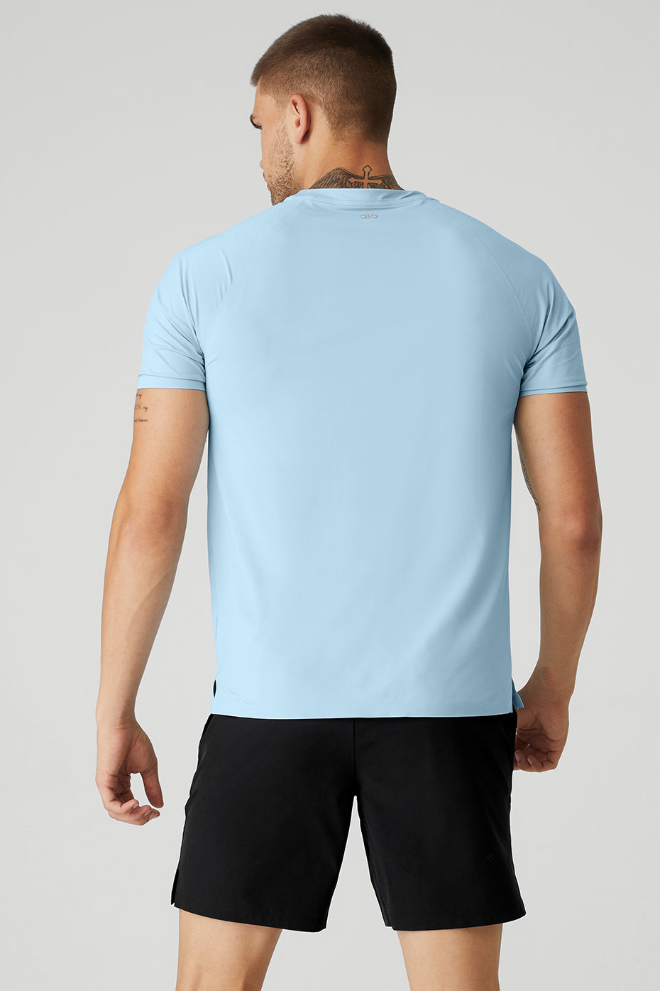 Blue Men's Alo Yoga Idol Performance Tee Short Sleeve | GSR-239746