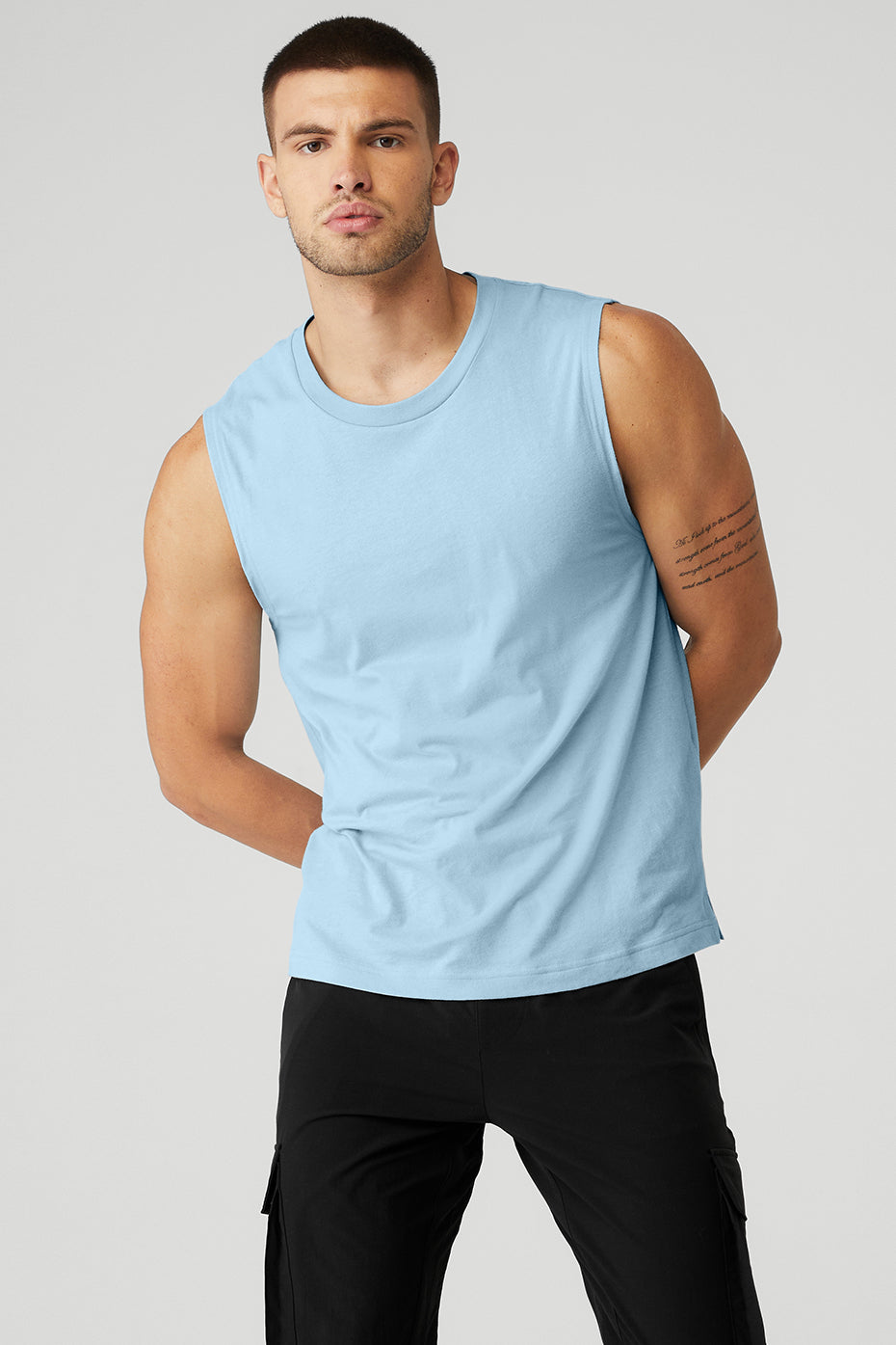 Blue Men\'s Alo Yoga The Triumph Muscle Tanks | CUX-358017