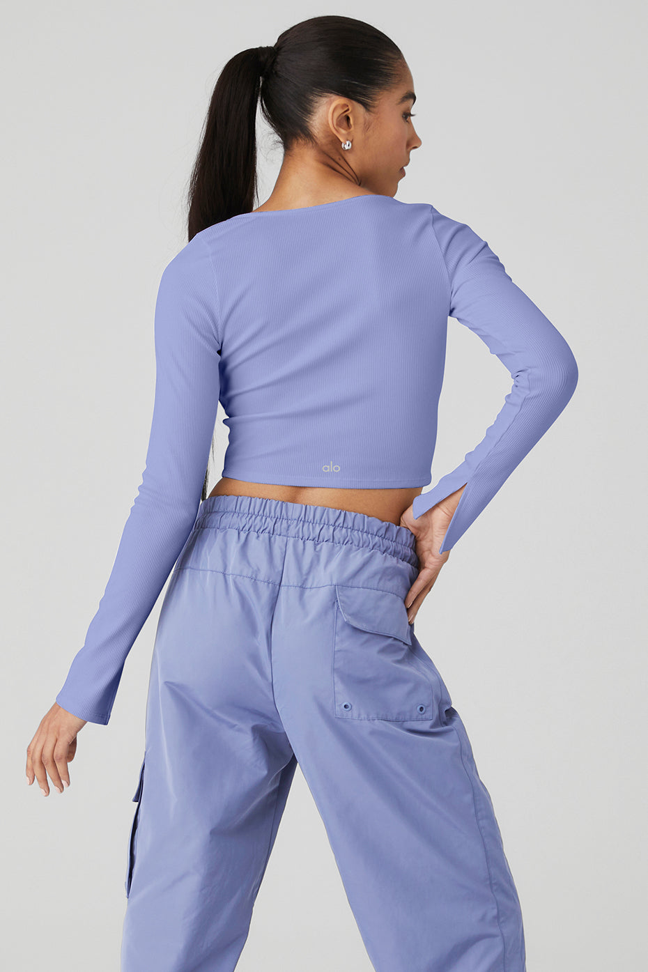 Blue Women's Alo Yoga Alosoft Ribbed Show Stopper Long Sleeve | IFC-473916