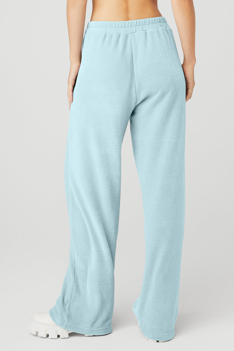 Blue Women's Alo Yoga Chenille High-Waist Wide Leg Chalet Sweatpants | RZB-789236