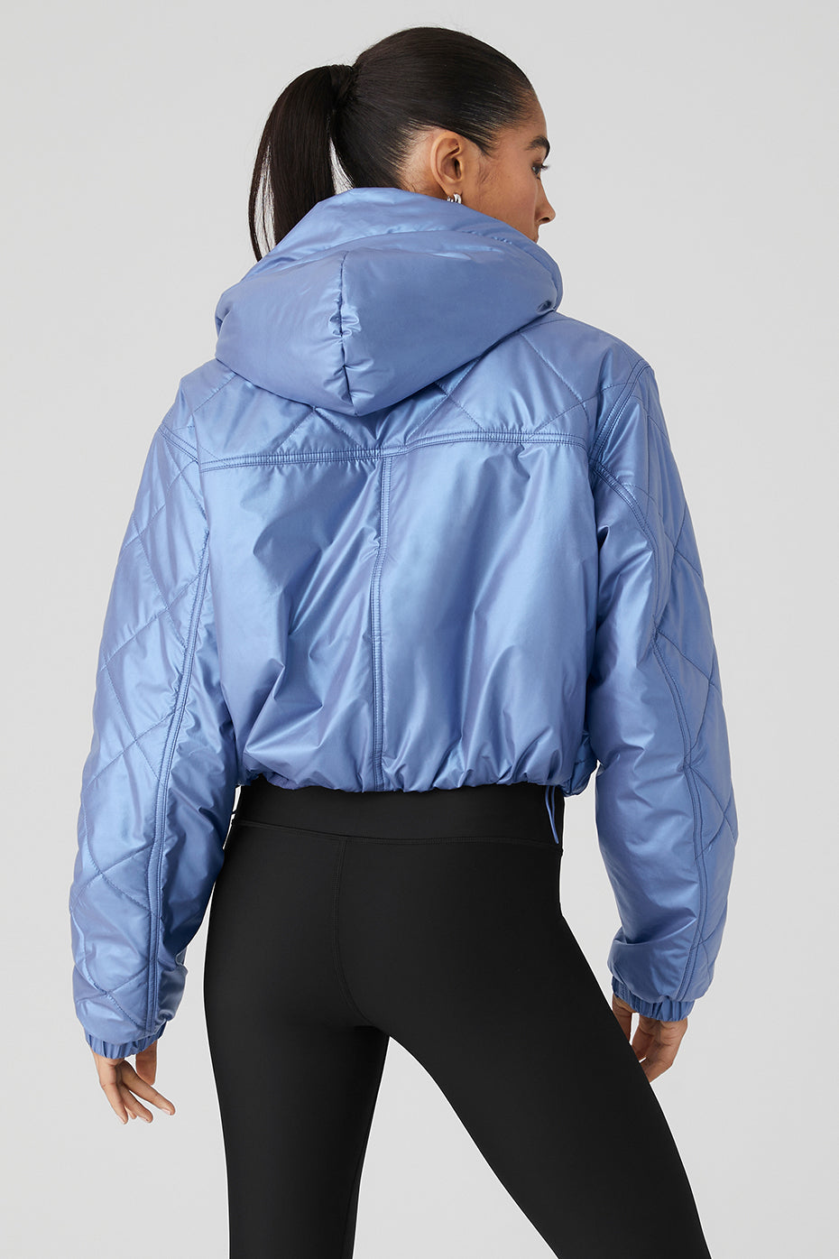 Blue Women's Alo Yoga Pearlized Stormy Puffer Jackets | RQV-023974