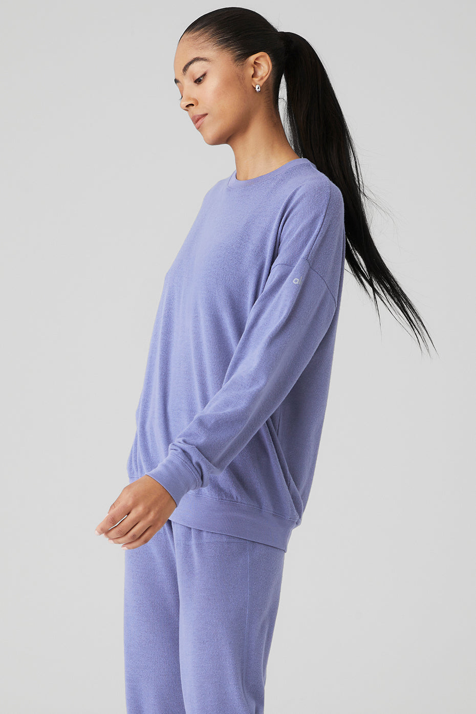 Blue Women's Alo Yoga Soho Pullover Sweatshirts | PYQ-056912