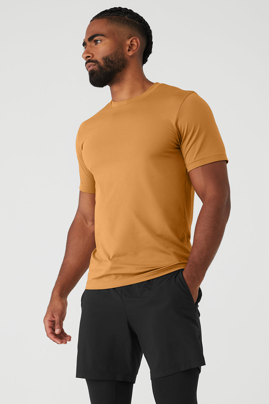 Brown Men's Alo Yoga Conquer Reform Crewneck Short Sleeve | MFV-352490