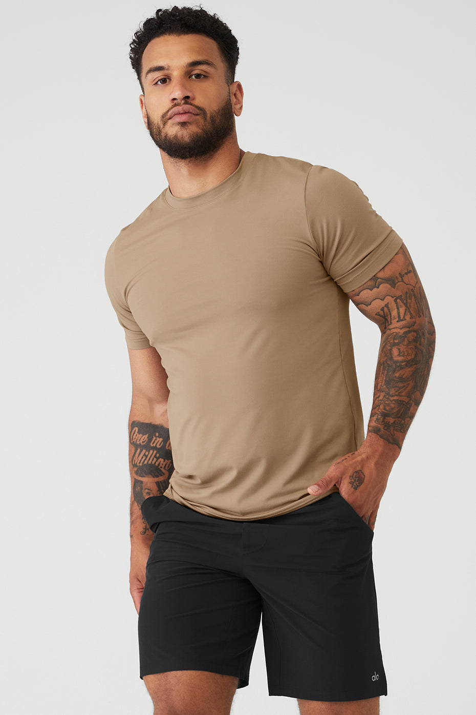 Brown Men's Alo Yoga Conquer Reform Crewneck Short Sleeve | YPN-936451