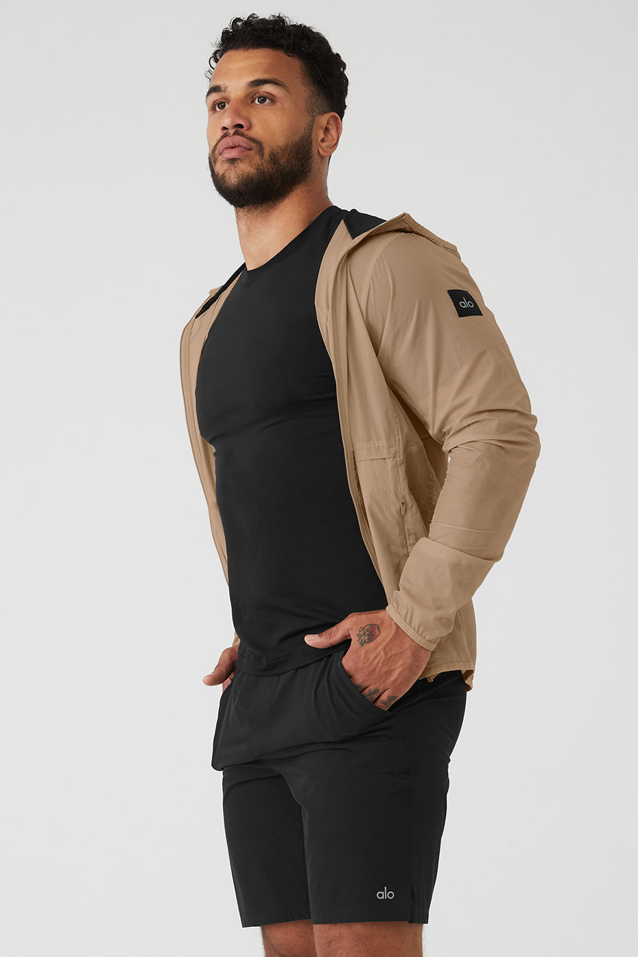 Brown Men's Alo Yoga Repeat Running Jackets | SCU-278641