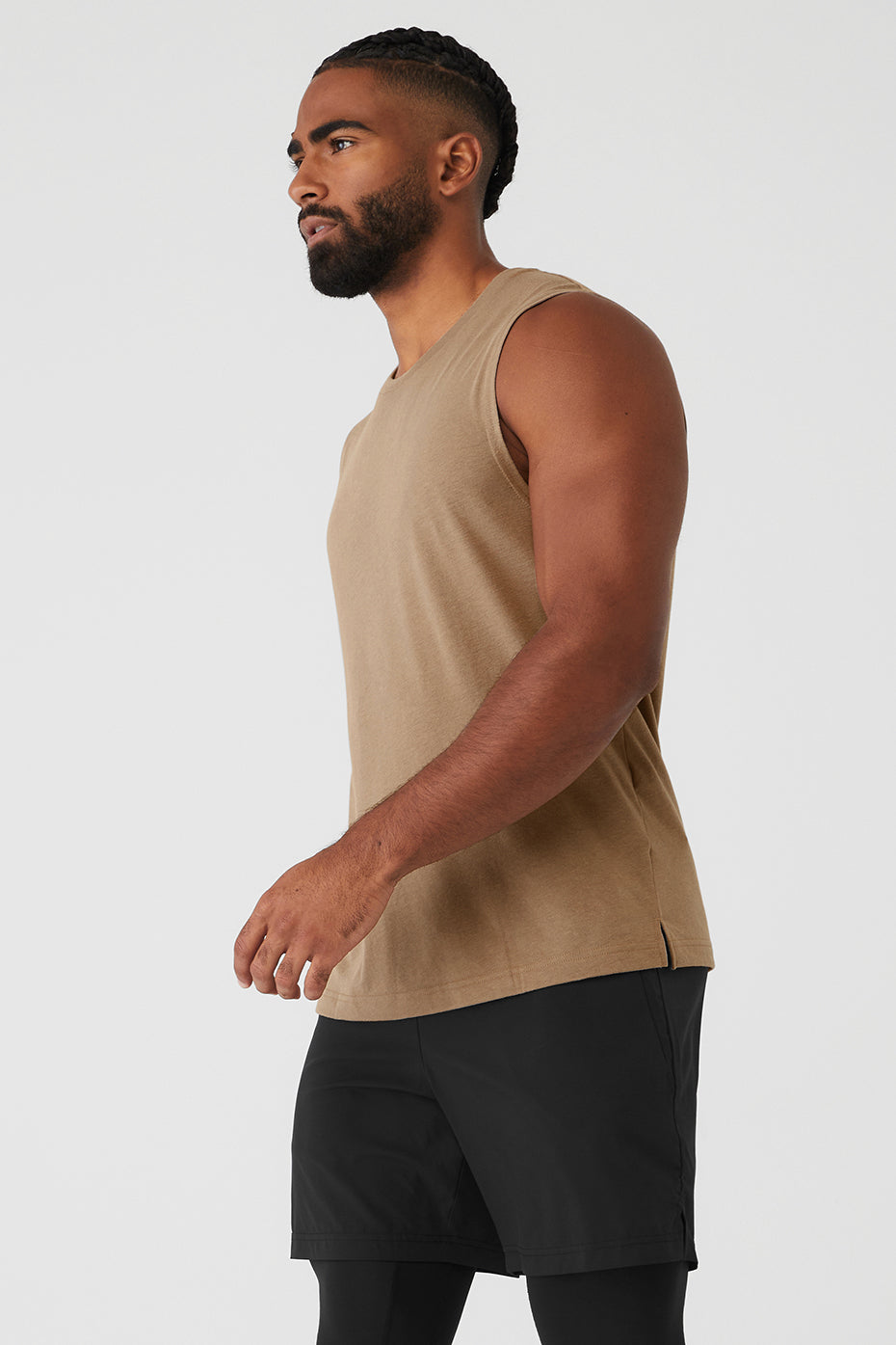 Brown Men's Alo Yoga The Triumph Muscle Tanks | HIZ-034615