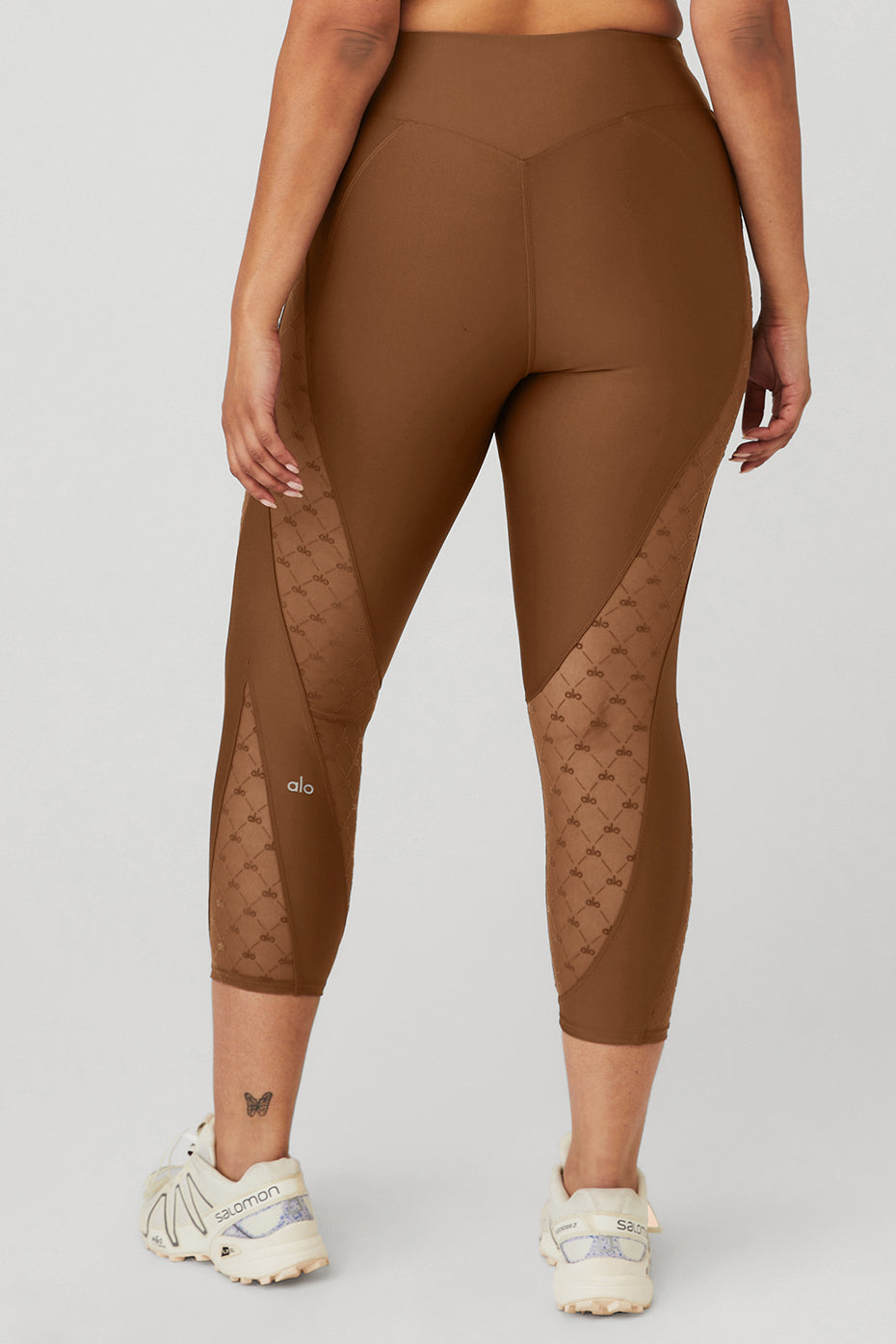 Brown Women's Alo Yoga Airlift Mesh High-Waist Celesteri Leggings | XOV-289465