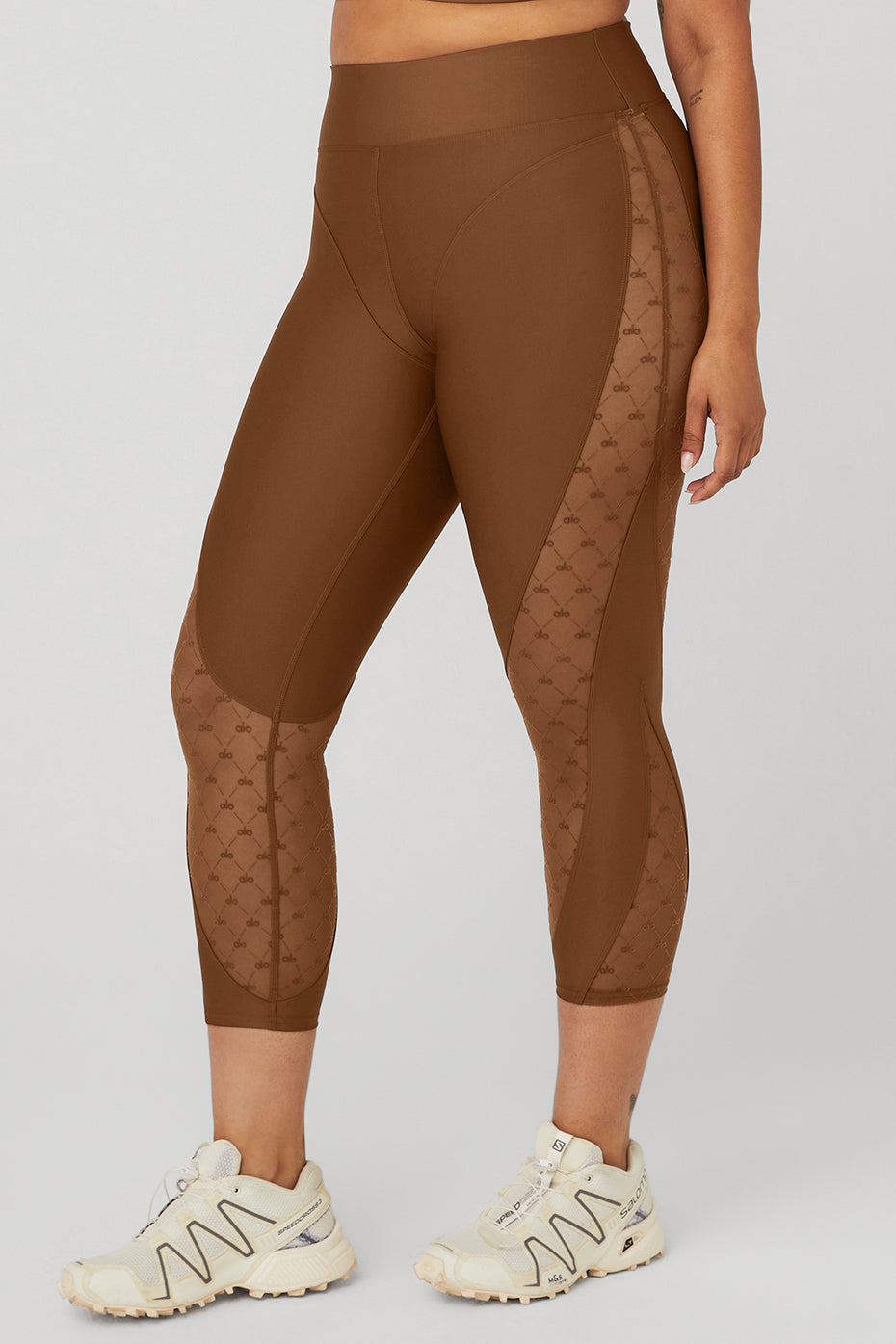 Brown Women's Alo Yoga Airlift Mesh High-Waist Celesteri Leggings | XOV-289465