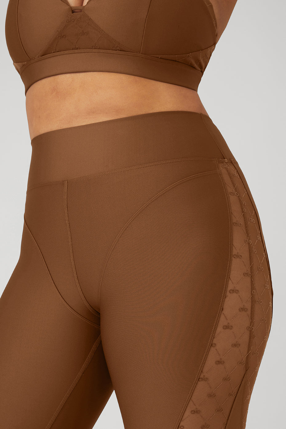 Brown Women's Alo Yoga Airlift Mesh High-Waist Celesteri Leggings | XOV-289465