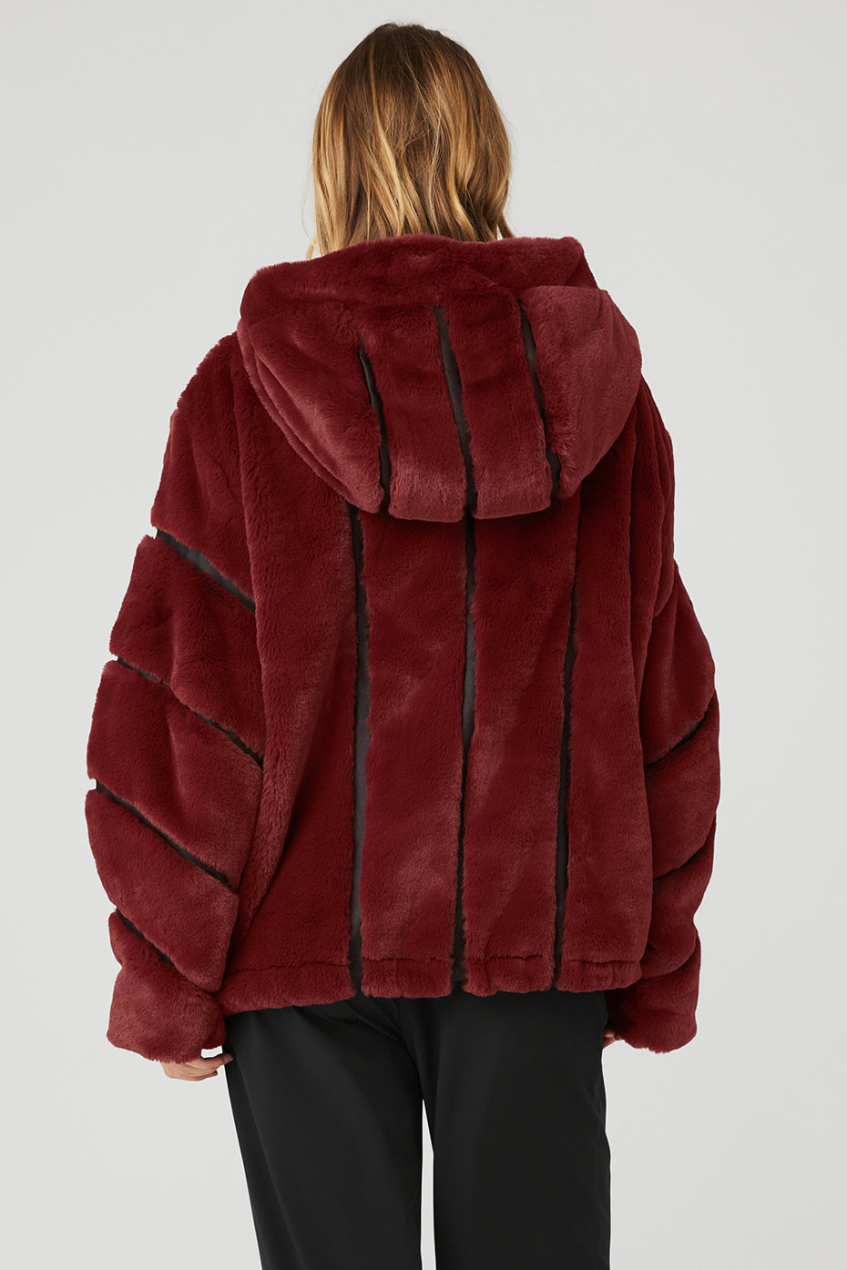 Burgundy Women's Alo Yoga Knock Out Faux Fur Jackets | ARE-247356