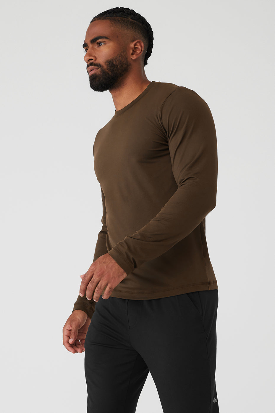 Chocolate Men's Alo Yoga Conquer Reform Crewneck Long Sleeve | GAK-425371