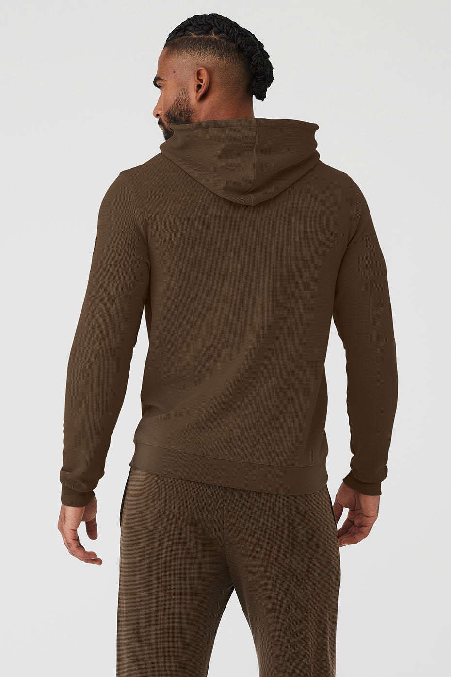 Chocolate Men's Alo Yoga Micro Waffle Fast Break Hoodie | OEU-650274