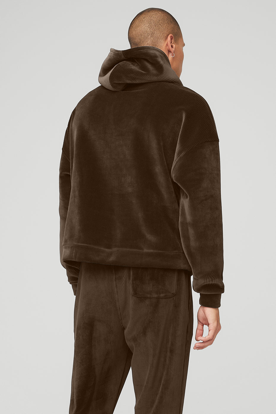 Chocolate Men's Alo Yoga Velour Baller Hoodie | DSG-256187