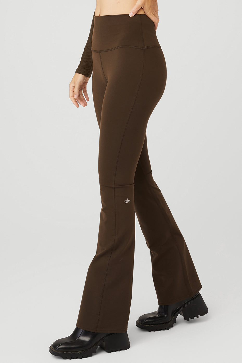 Chocolate Women's Alo Yoga Airbrush High-Waist Bootcut Leggings | BFJ-769024