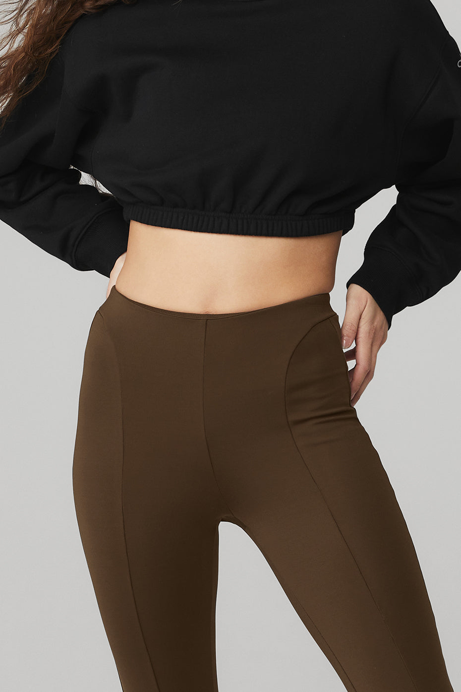 Chocolate Women's Alo Yoga High-Waist 7/8 Zip It Flare Leggings | CHZ-760238