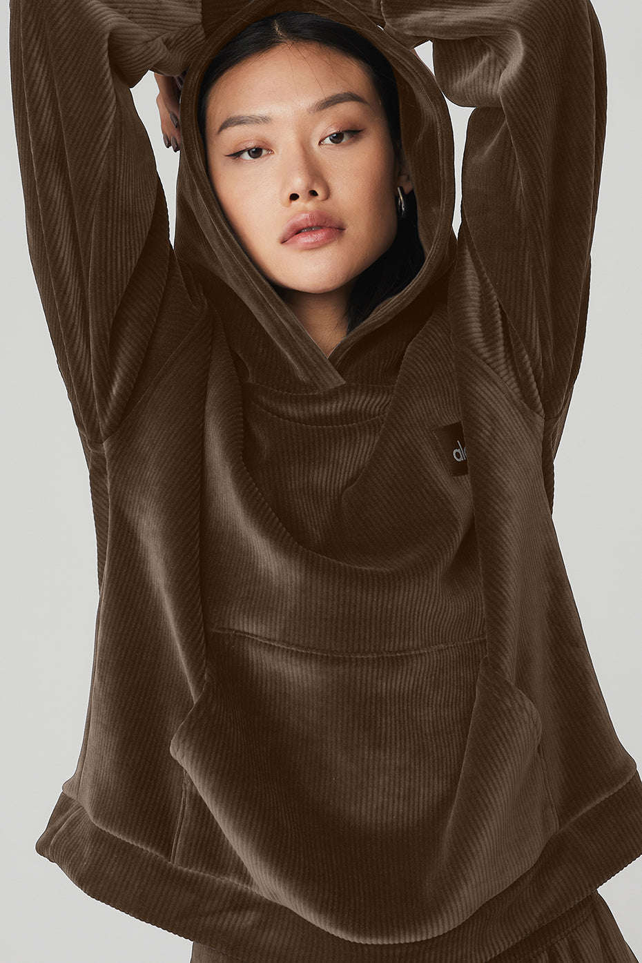 Chocolate Women's Alo Yoga Velour Baller Hoodie | BAW-291537