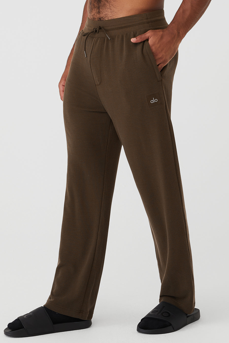 Coffee Men's Alo Yoga Micro Waffle Fast Break Sweatpants | UEA-451938