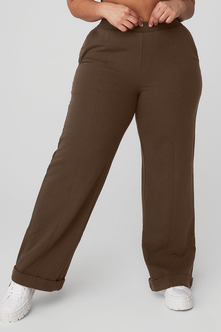 Coffee Women's Alo Yoga High-Waist Wide Leg Sweatpants | OAG-180245